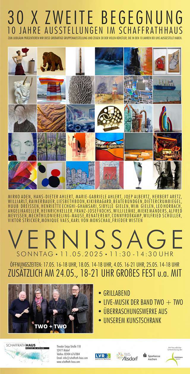 30 x tweede ontmoeting - 10 jaar tentoonstellingen in het Schaffrathhaus, Alsdorf - 11 t/m 25 mei 2025